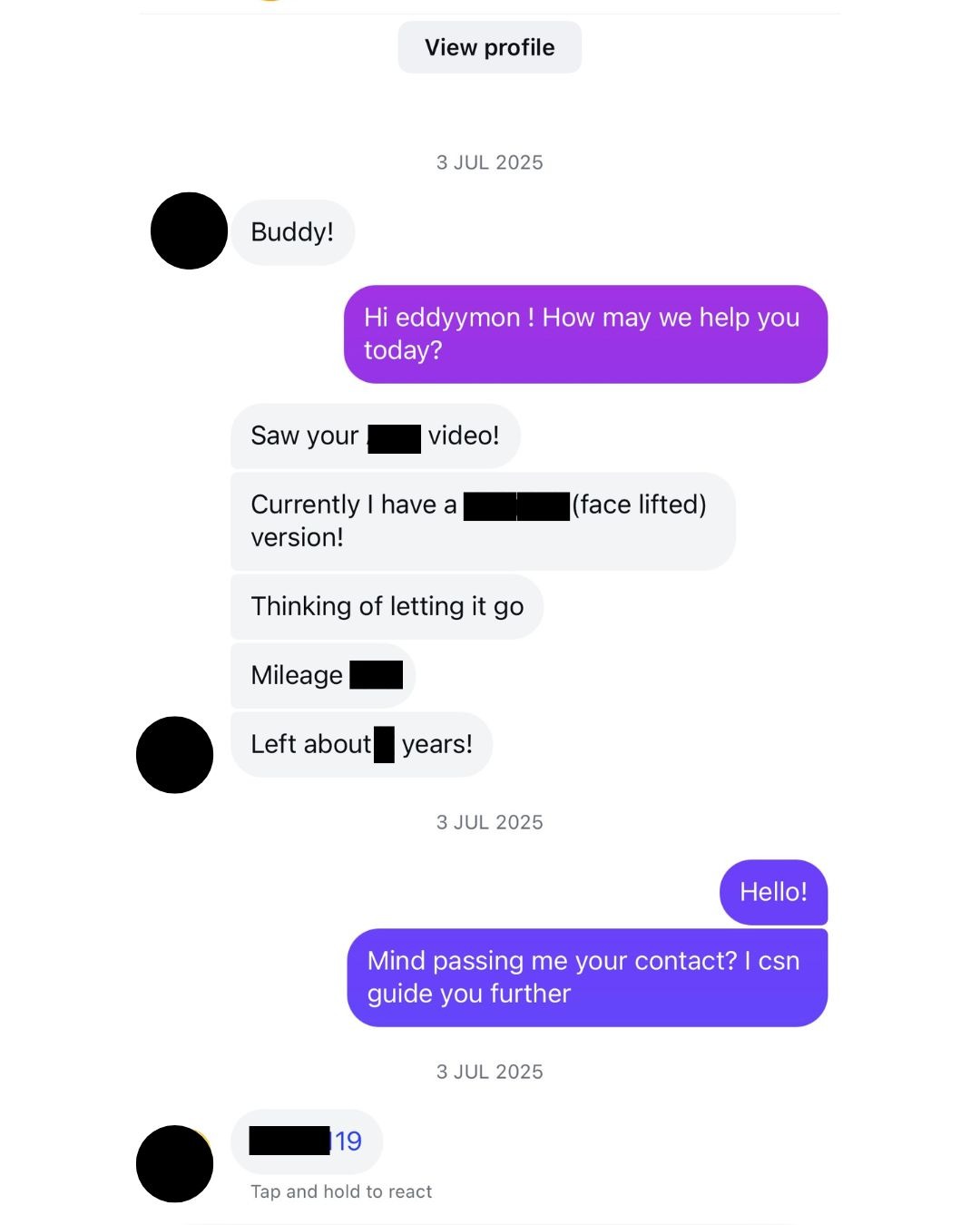 Bavarian Autohaus DM conversation